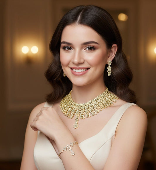 Golden Noor Bridal Choker Set