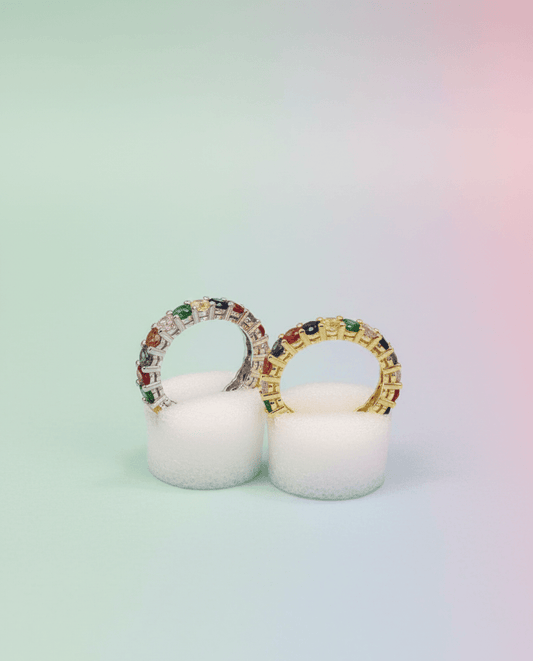 Rainbow Crystal Eternity Ring