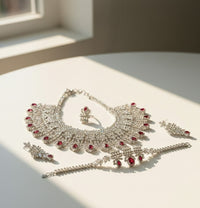 Royal Crimson Drop Choker Set