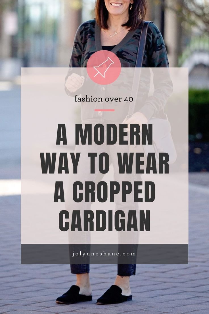 Cropped cardigan with washed-black jeans