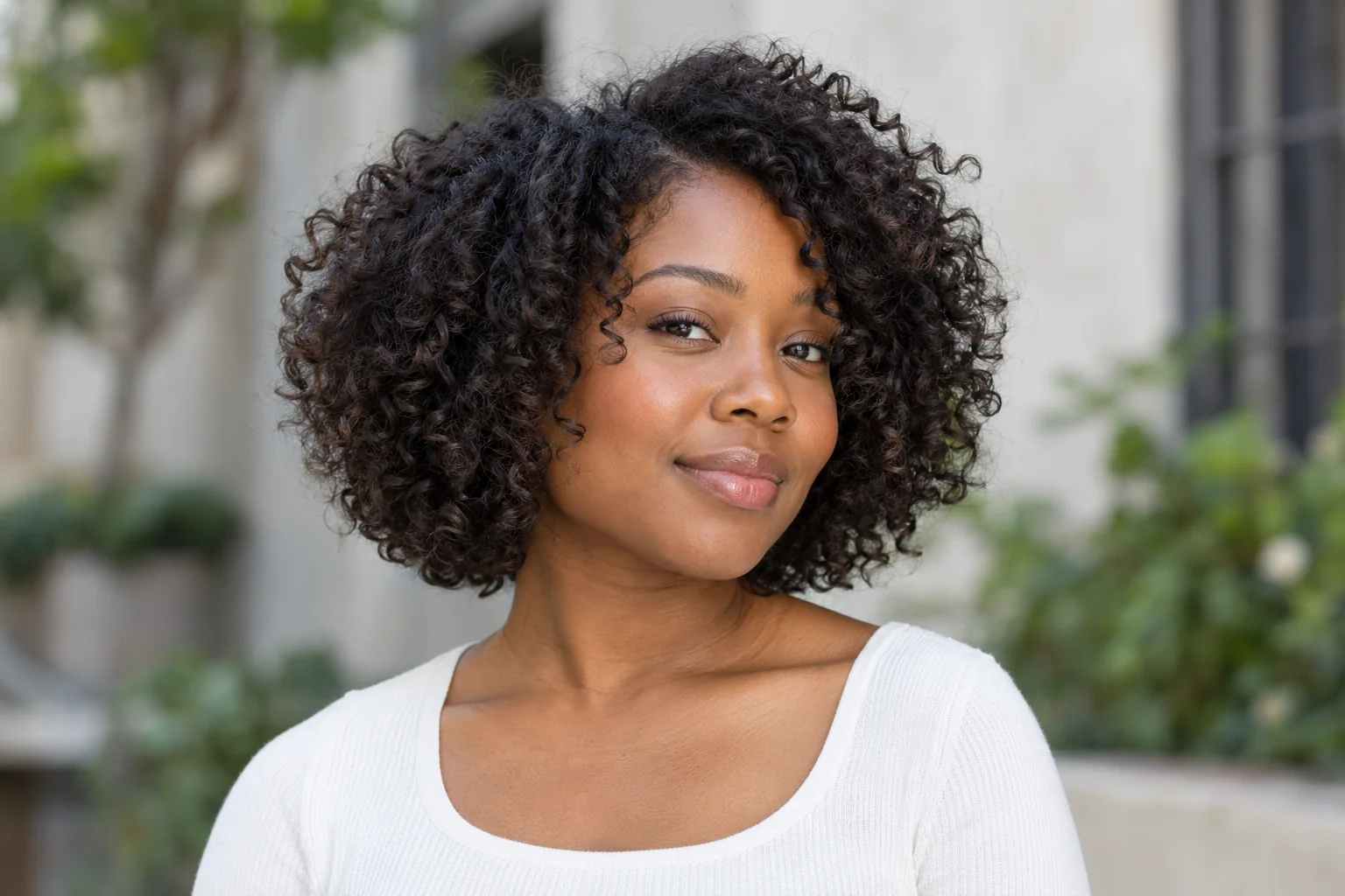 Natural Curly Bob hairstyle illustration
