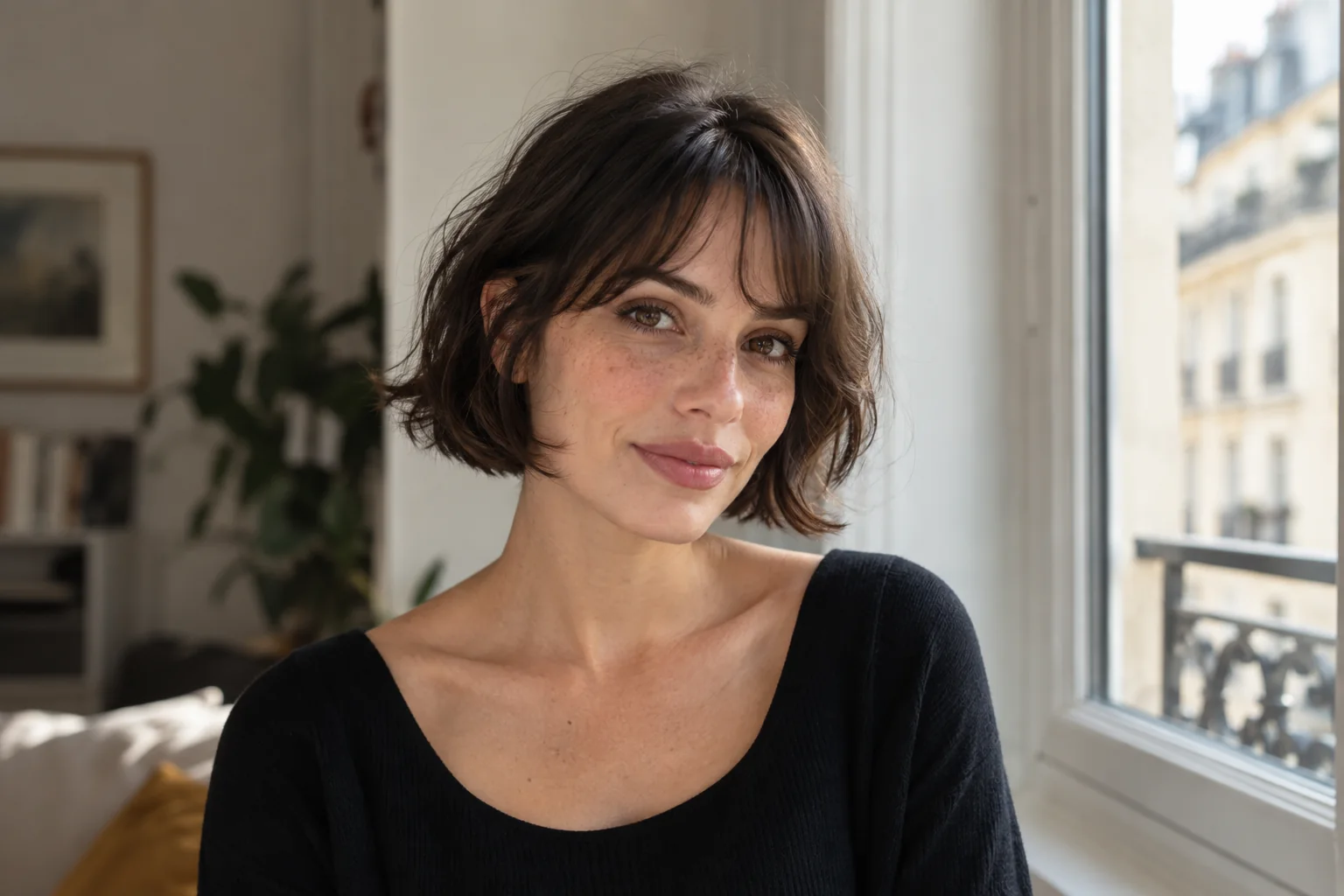 Soft French Bob hairstyle illustration