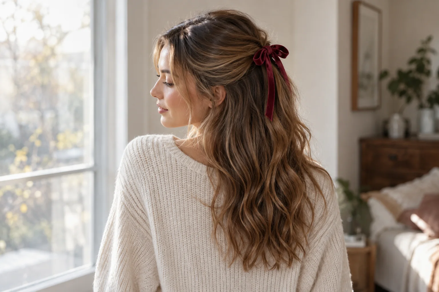 Half-Up Ribbon Hairstyle hairstyle illustration